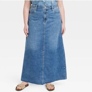 Universal Thread High-Rise Denim Maxi Skirt